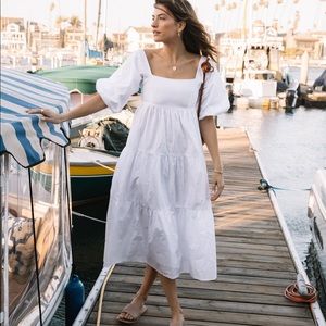 Faithfull the Brand Kiona Midi Dress In White